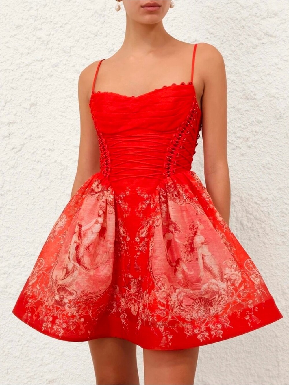 Zimmermann Crimson Toile Corset Mini Dress